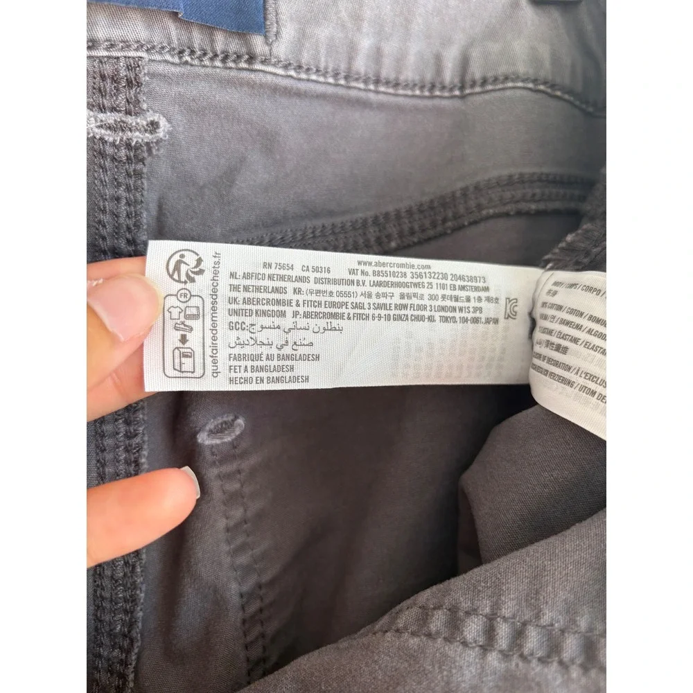 Hollister Gray Ultra High-Rise Baggy Cargo Pants Womens 14R W32R Relaxed Utility